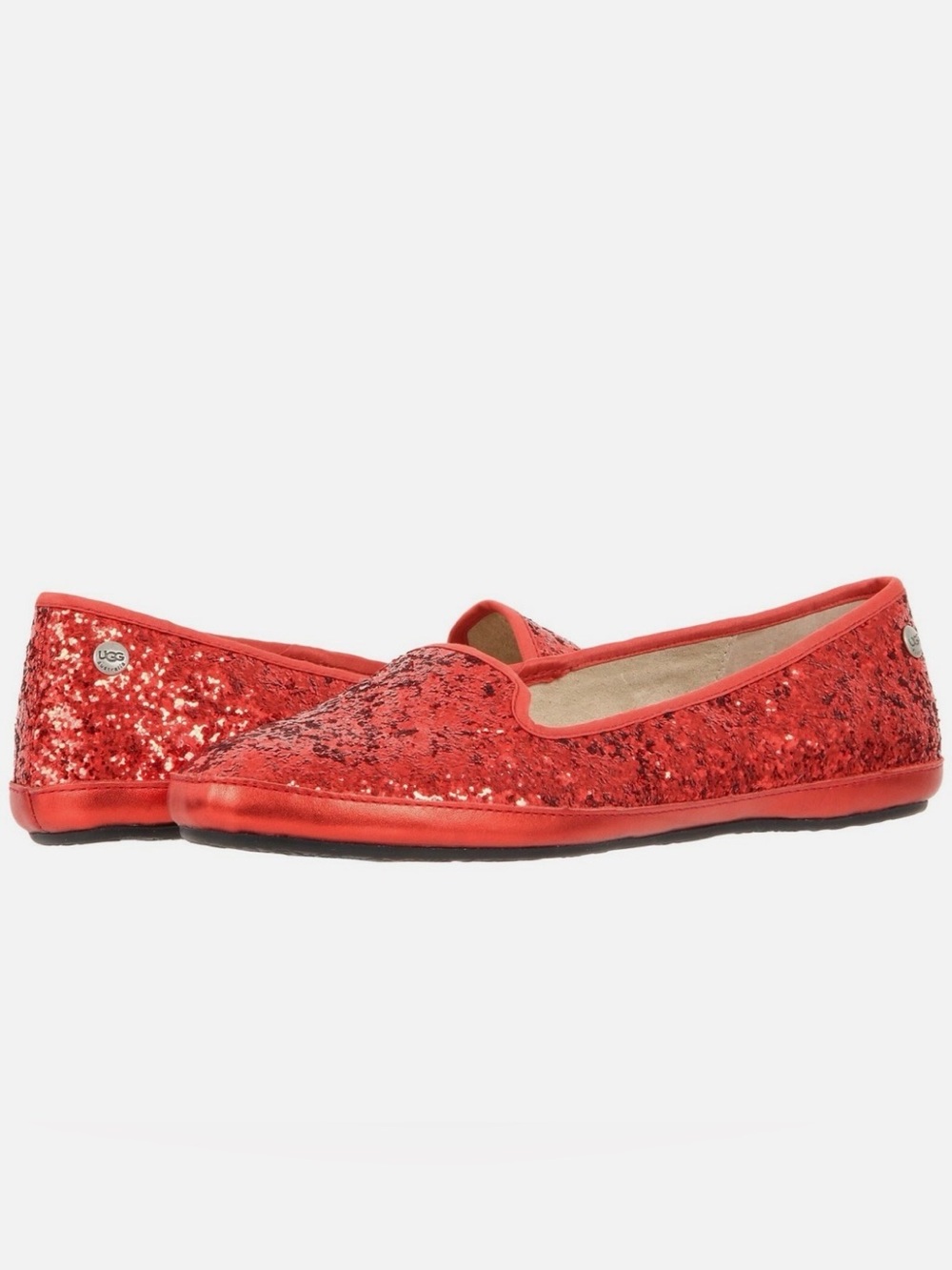 UGG Red Glitter Ballet Flats